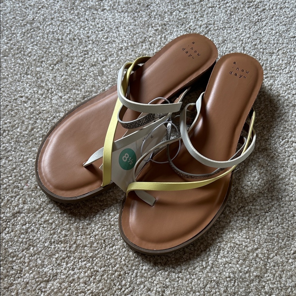 A New Day Yellow and Cream Women's Sandals
